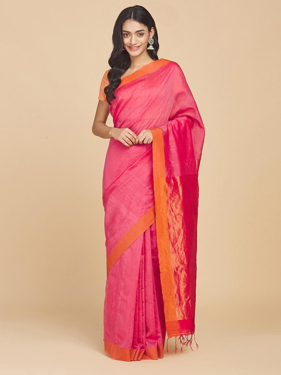 

Fabindia Wool Blend Saree, Pink