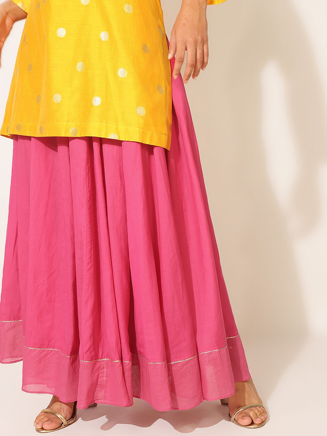 

Fabindia Cotton Flared Maxi Skirt, Magenta