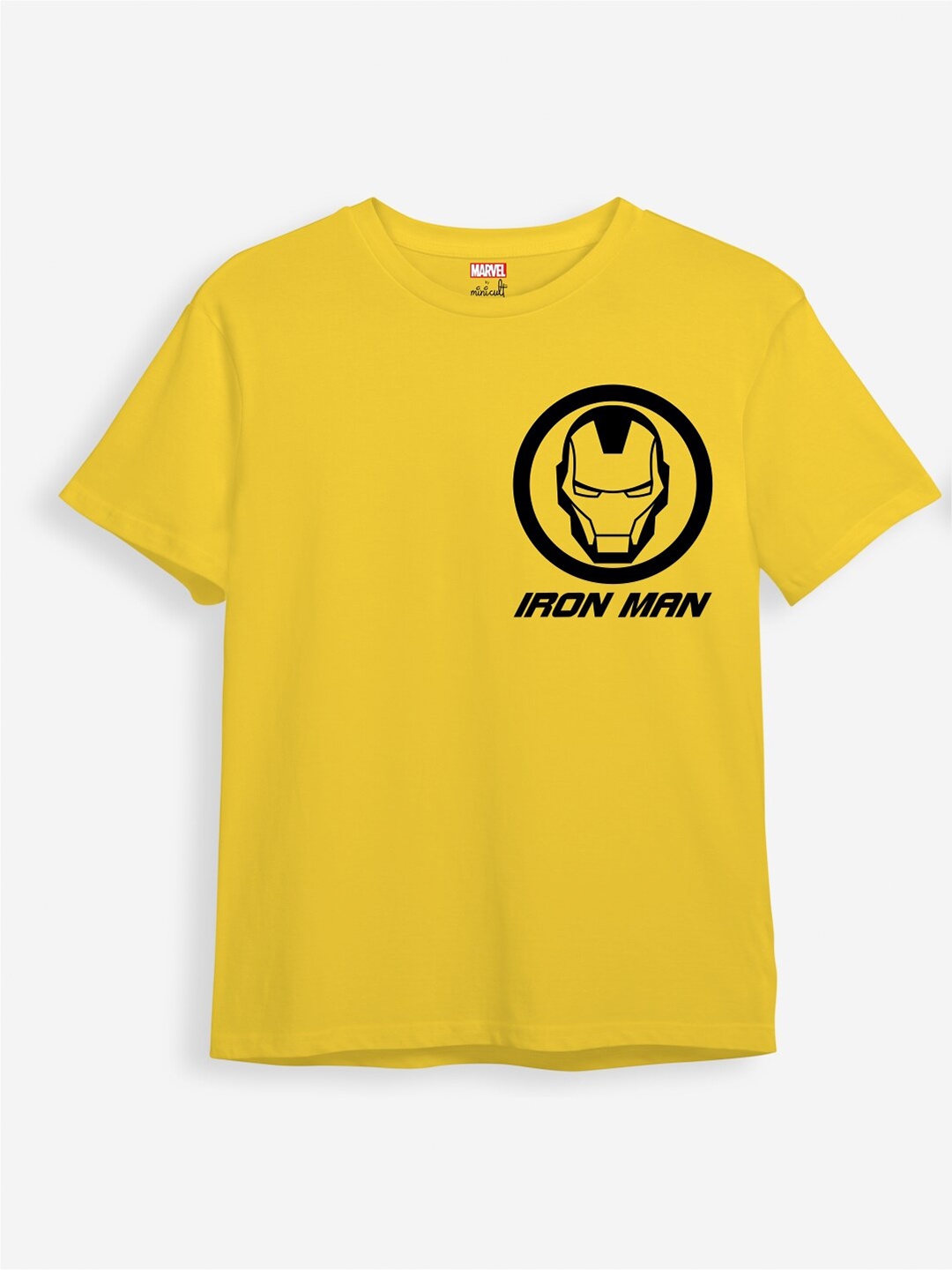 

Minicult Kids Iron Man Printed Cotton T-shirt, Yellow