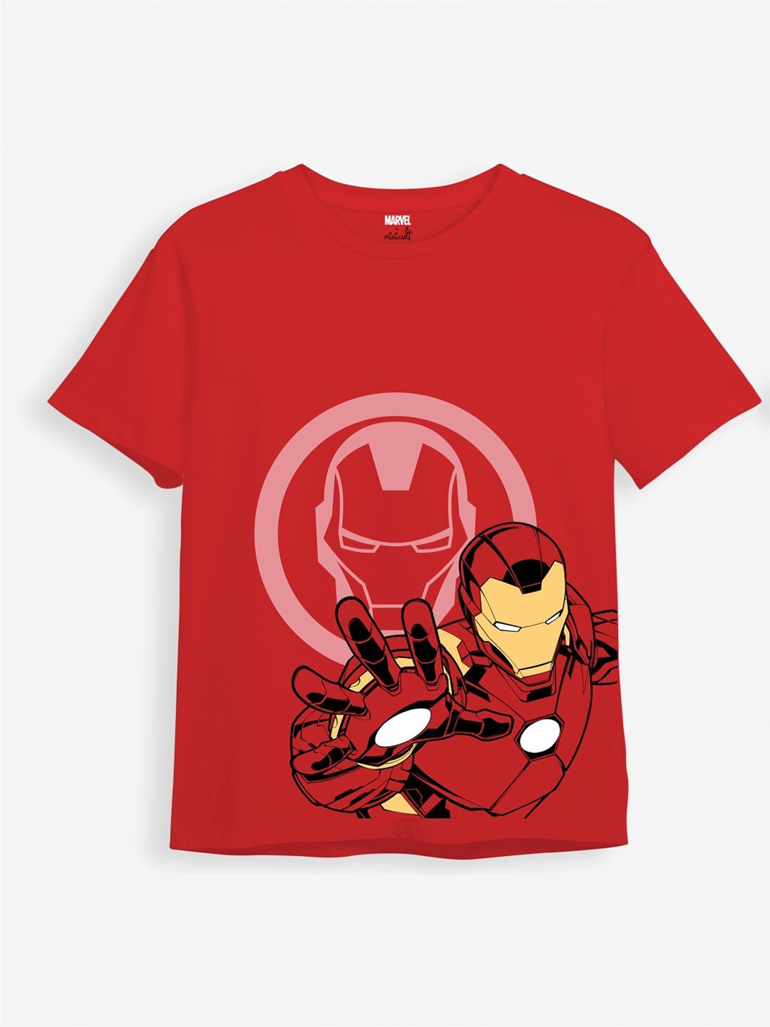 

Minicult Kids Iron Man Printed Cotton T-shirt, Red