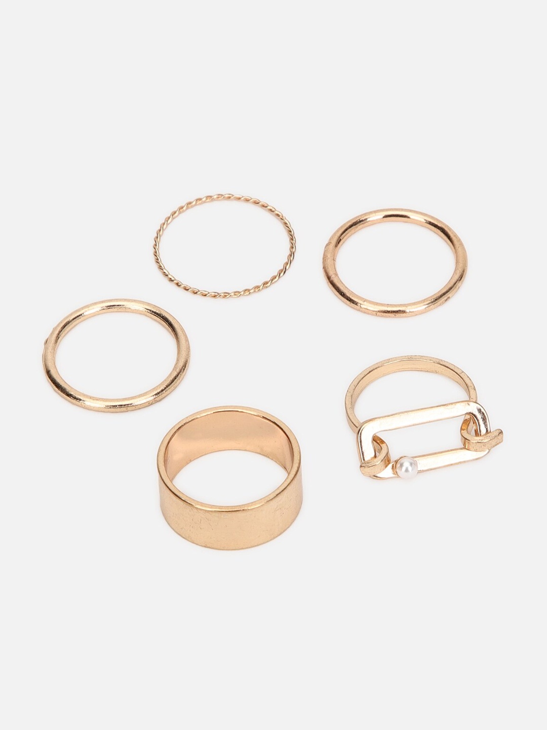

FOREVER 21 Set Of 5 Finger Ring, Gold