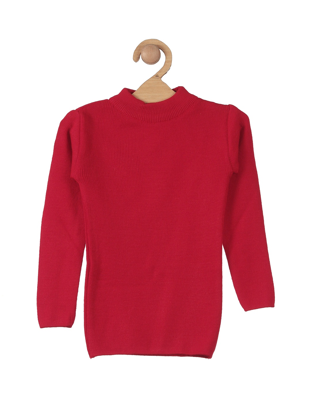 

Lil Lollipop Girls Mock Collar Wool Pullover, Red