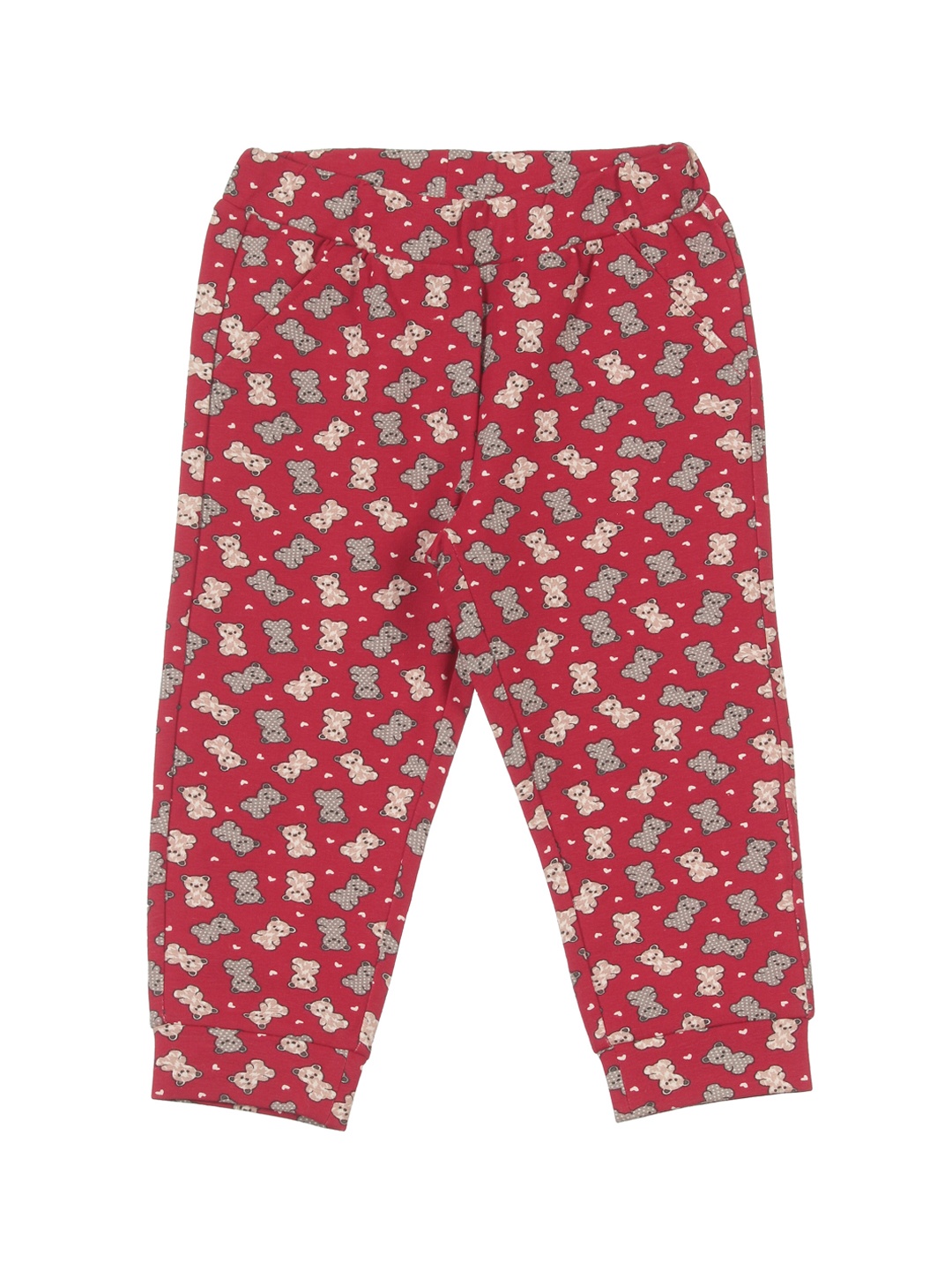 

Lil Lollipop Girls Graphic Printed Cotton Joggers, Red