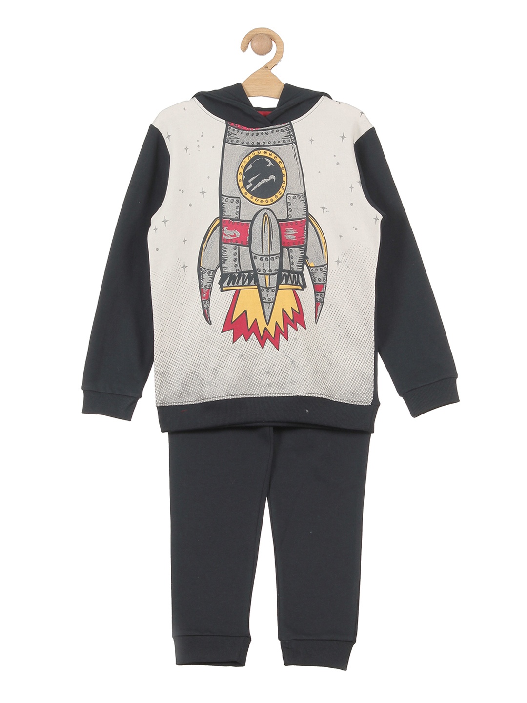 

Lil Lollipop Kids Printed Hooded Tracksuit, Navy blue