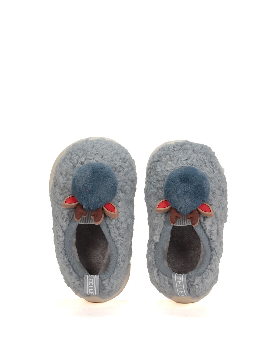 

Lil Lollipop Kids Reindeer Warm Winter Room Slippers, Grey