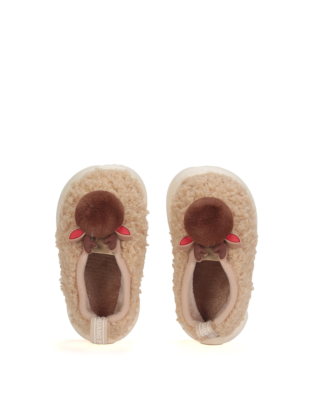 

Lil Lollipop Kids Reindeer Warm Winter Room Slippers, Beige