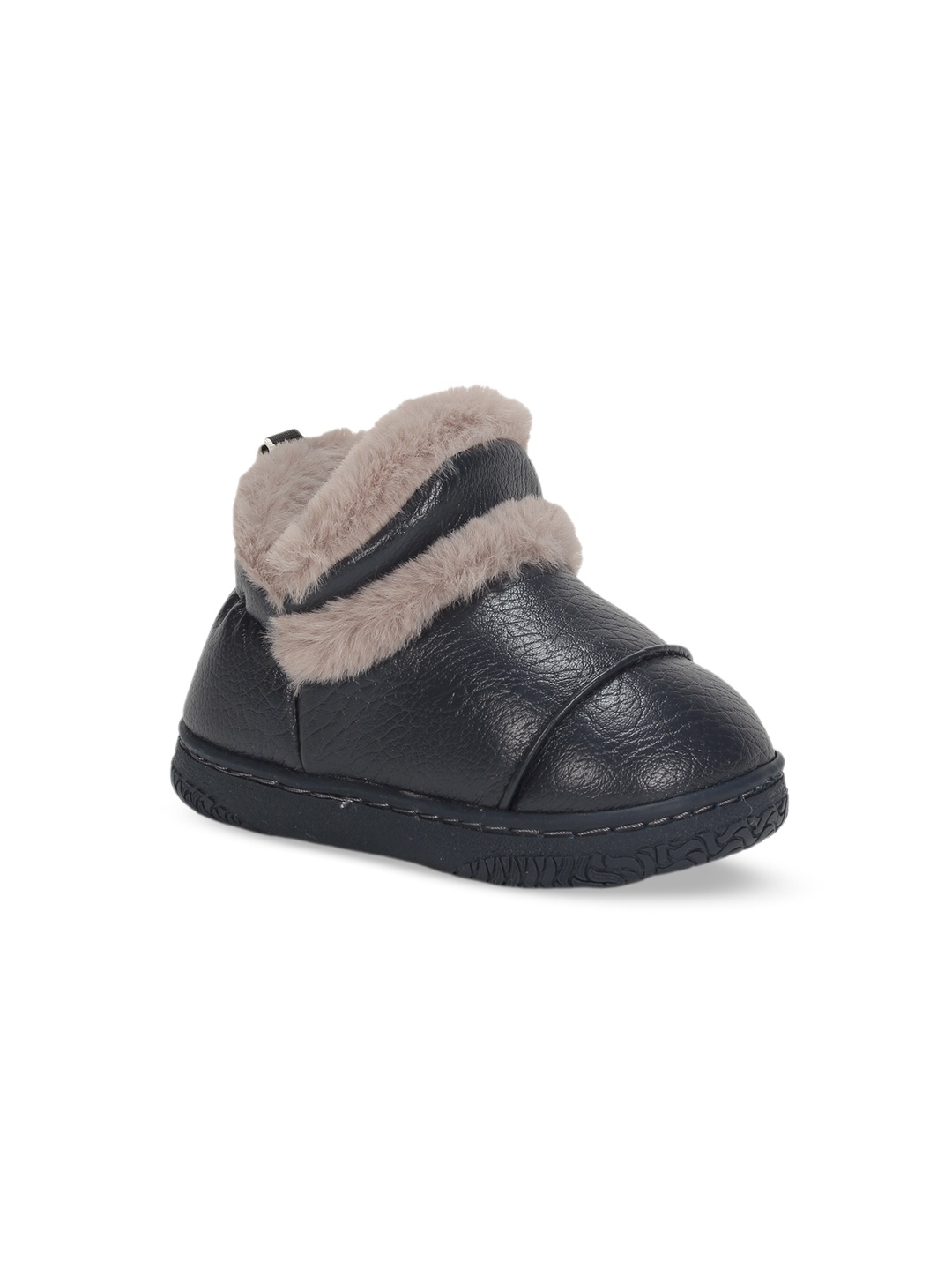 

Lil Lollipop Kids Textured Faux Fur Lined Winter Boots, Navy blue