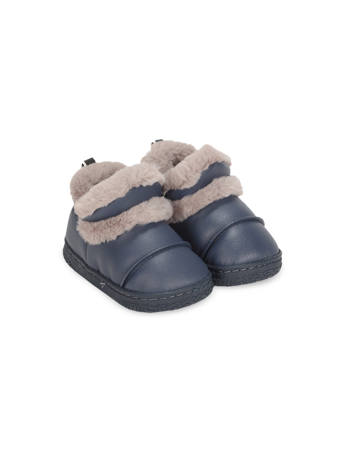 

Lil Lollipop Kids Textured Faux Fur Lined Winter Boots, Navy blue