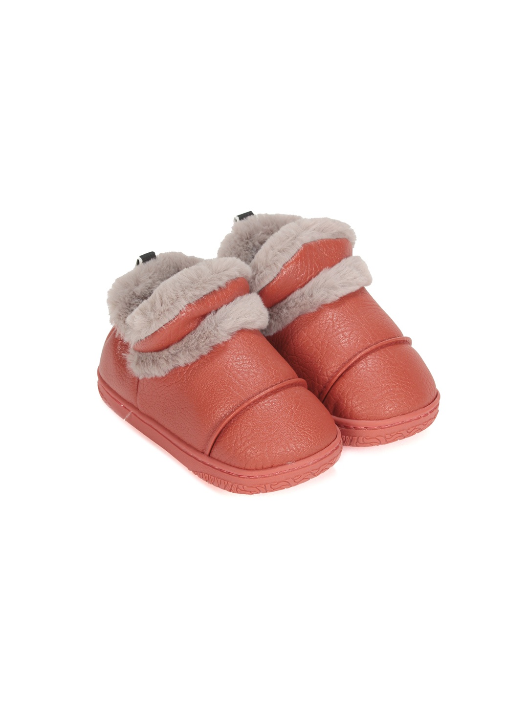 

Lil Lollipop Kids Textured Faux Fur Lined Winter Boots, Rust