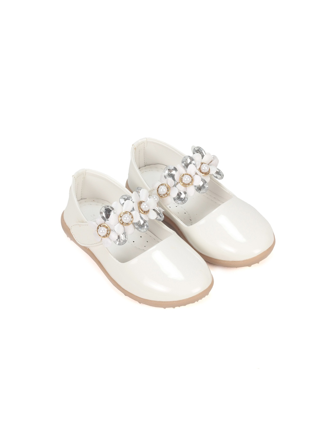 

Lil Lollipop Girls Embellished Ballerinas, White