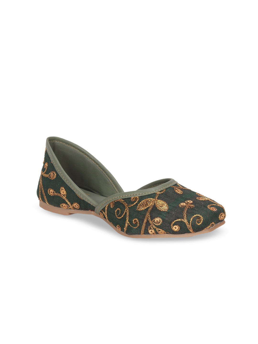 

Lil Lollipop Girls Embellished Ethnic Mojaris, Green