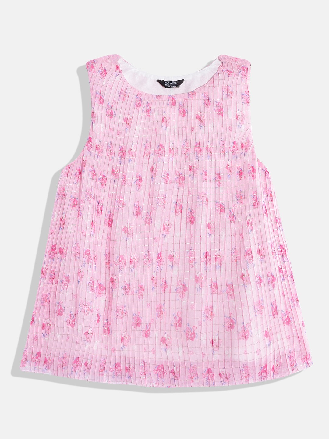 

HERE&NOW Girls Floral Print Chiffon Top, Fuchsia