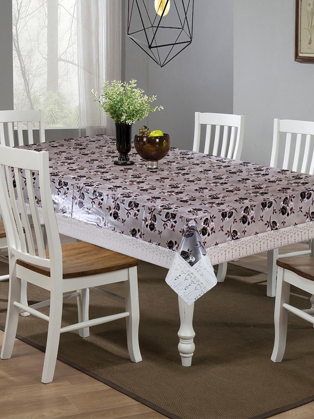 

Kuber Industries Cream Colored & Grey Printed Waterproof Table Covers