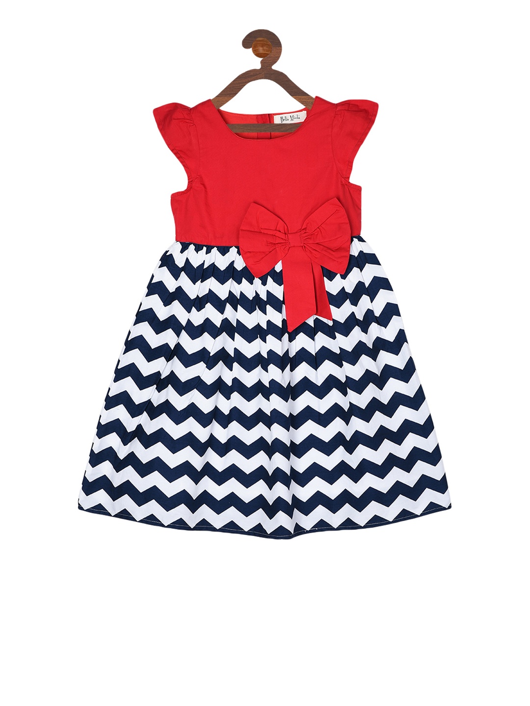 

Bella Moda Girls Blue Striped Fit and Flare Dress