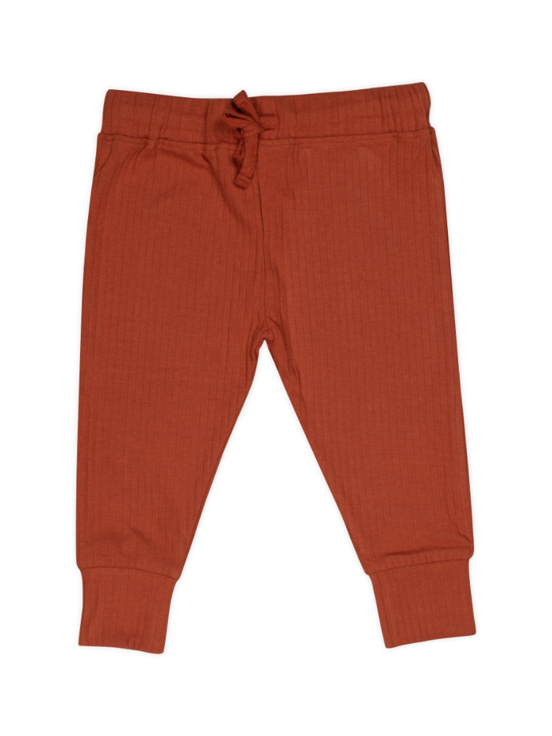 

Softsens Kids Organic Cotton Ribbed Joggers, Rust