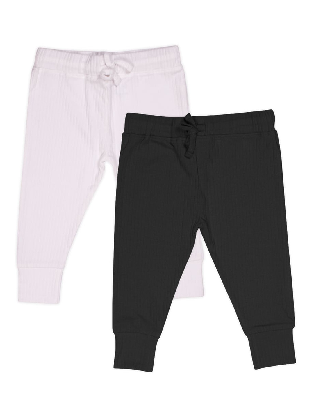 

Softsens Kids Cotton Pack of 2 Ribbed Thermal Bottoms, Black