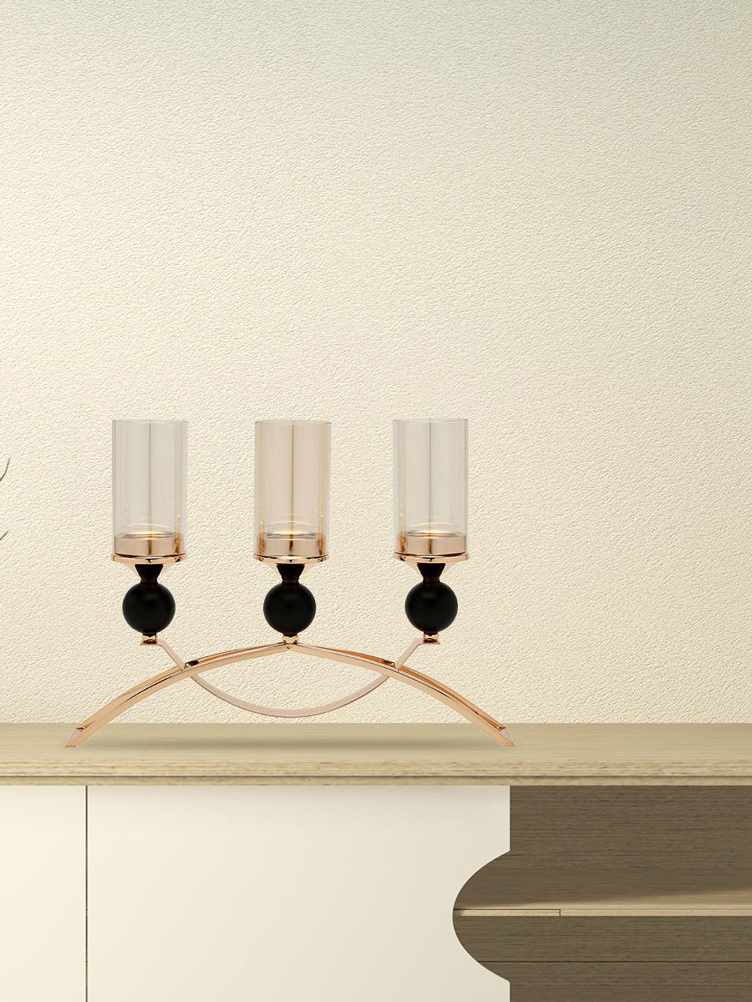 

Athome by Nilkamal Gold-Toned Arc Trio Candle Stand