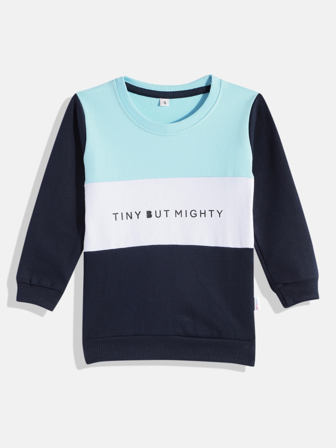 

CATCUB Kids Colourblocked Cotton Sweatshirt, Turquoise blue