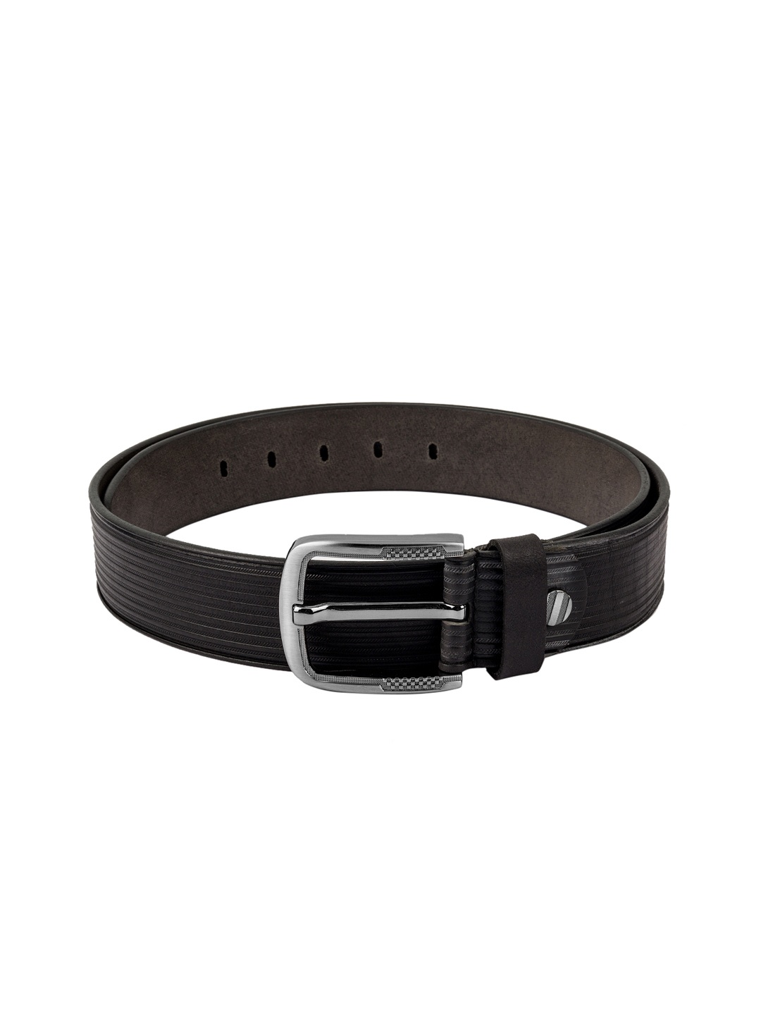 

Kara Men Black Textured Genuine Leather Belt