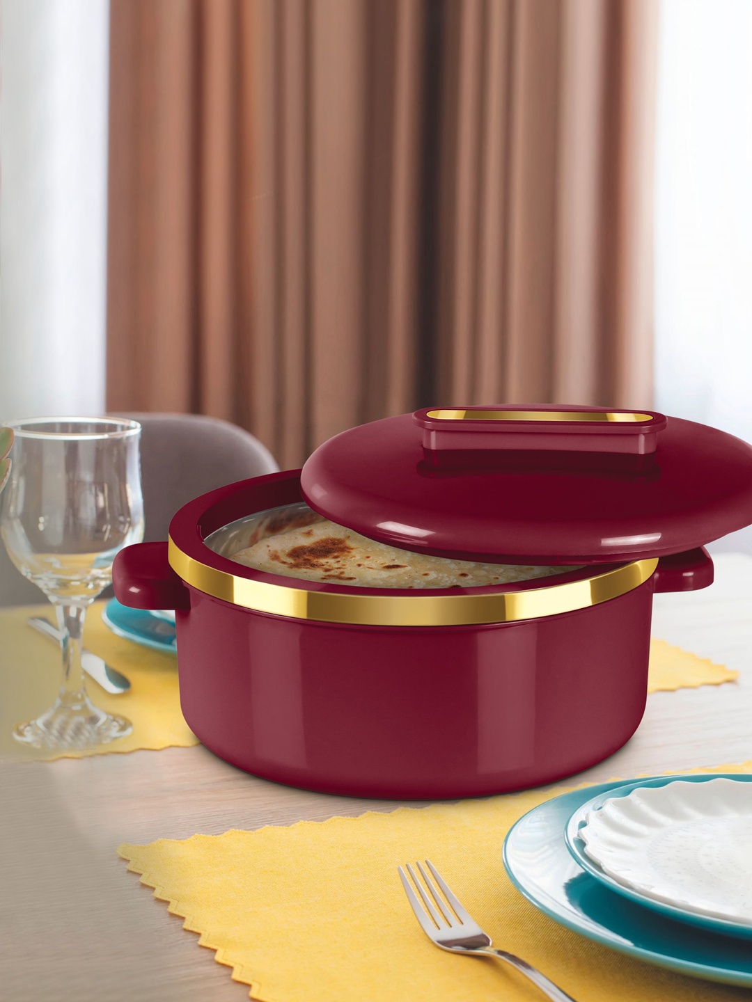 

Milton Curve 2000 Maroon Inner Stainless Steel Casserole 1.88 L