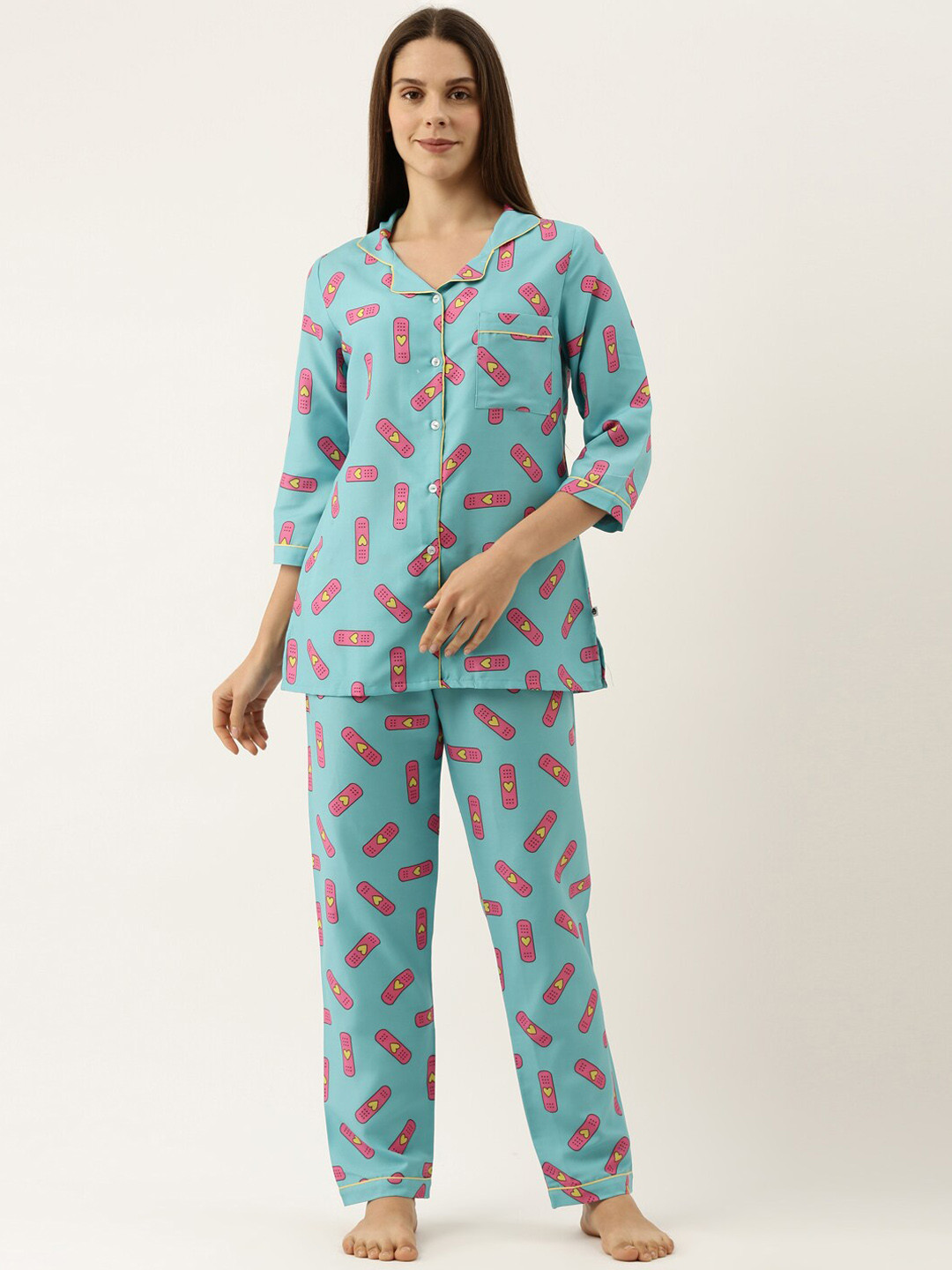 

Bannos Swagger Women Printed Night suit, Blue