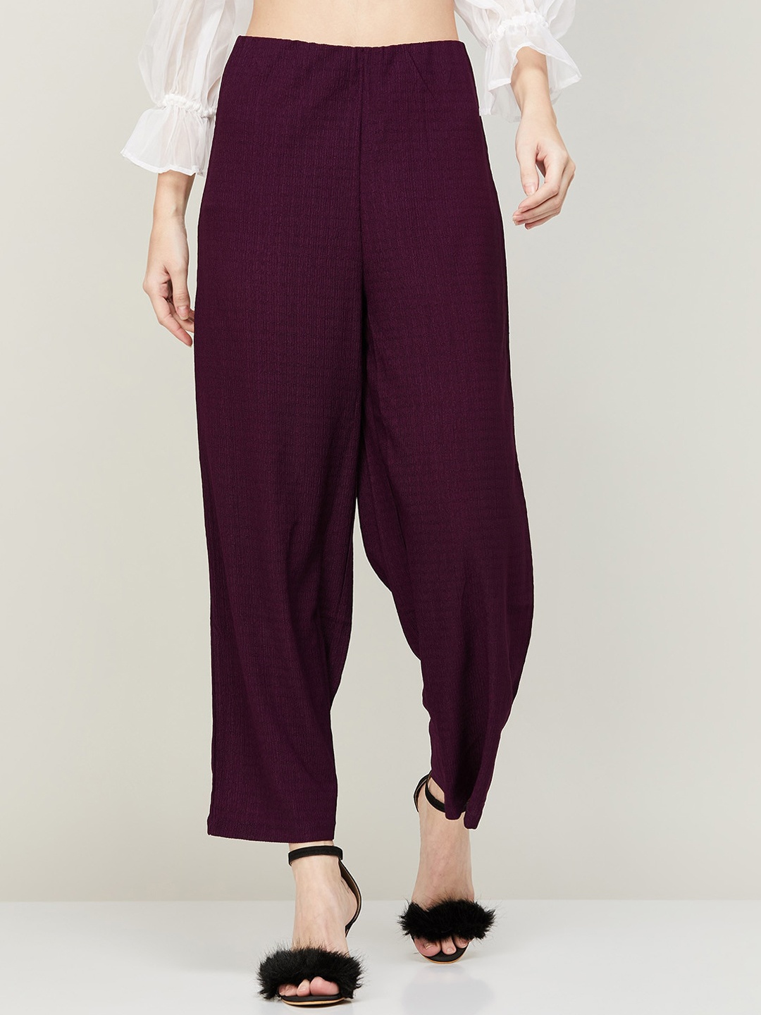 

CODE by Lifestyle Women Easy Wash Parallel Trousers, Purple