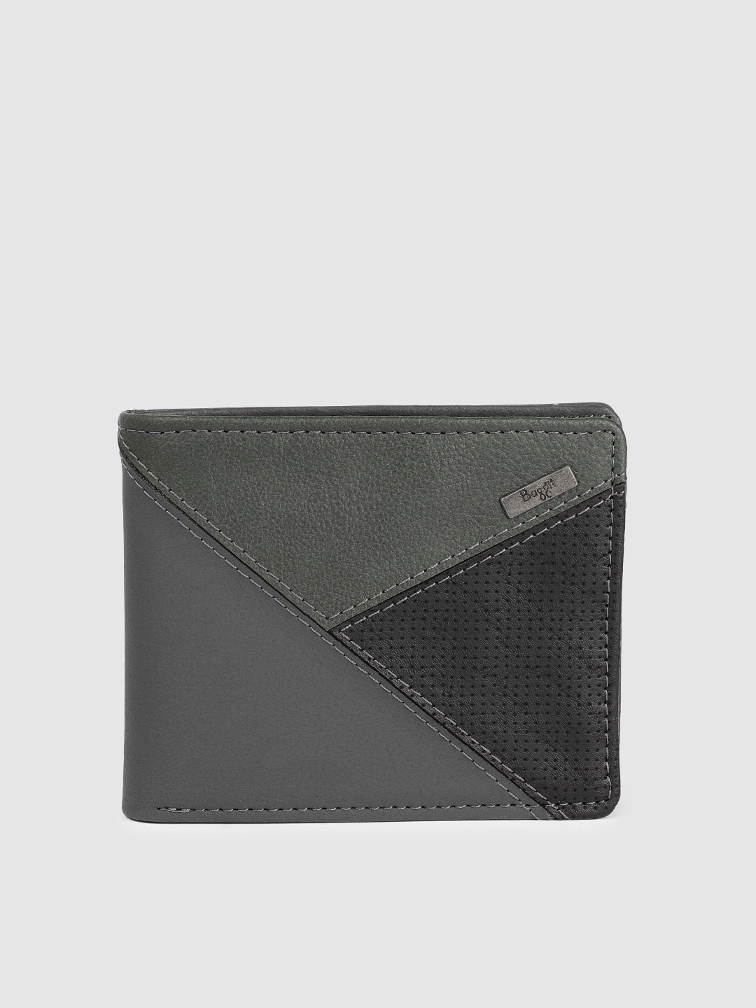 

Baggit Men Solid Two Fold Wallet, Grey