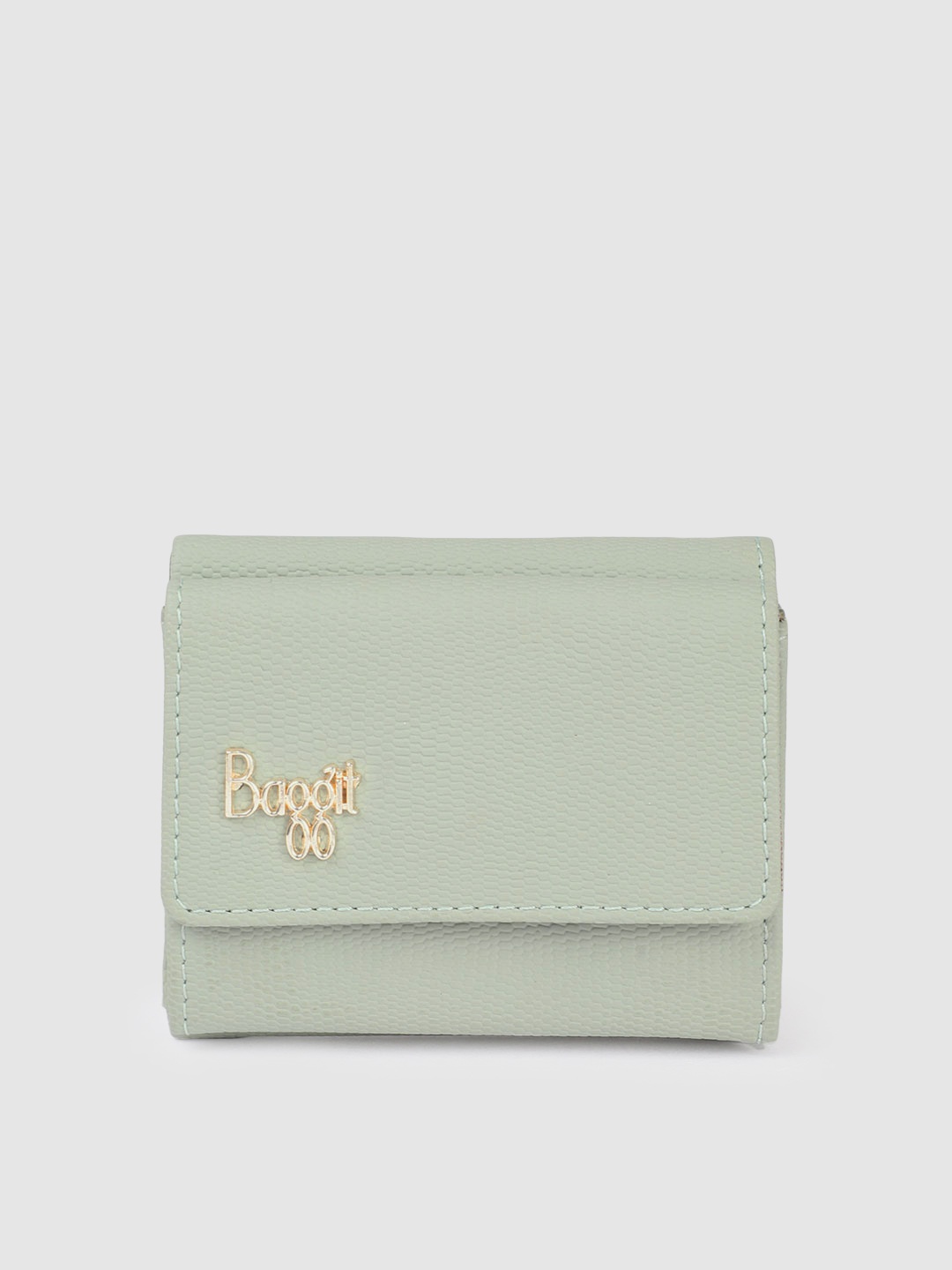 

Baggit Women Animal Textured PU Three Fold Wallet, Green
