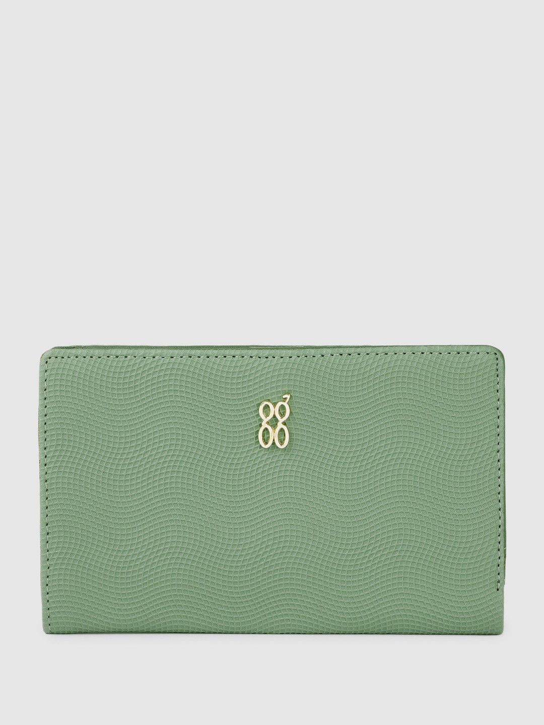

Baggit Women Textured Two Fold Wallet, Green