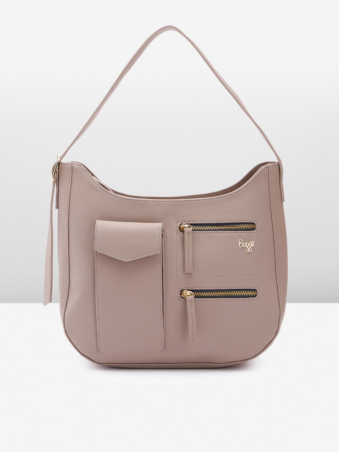 

Baggit Women Solid Hobo Bag, Mauve