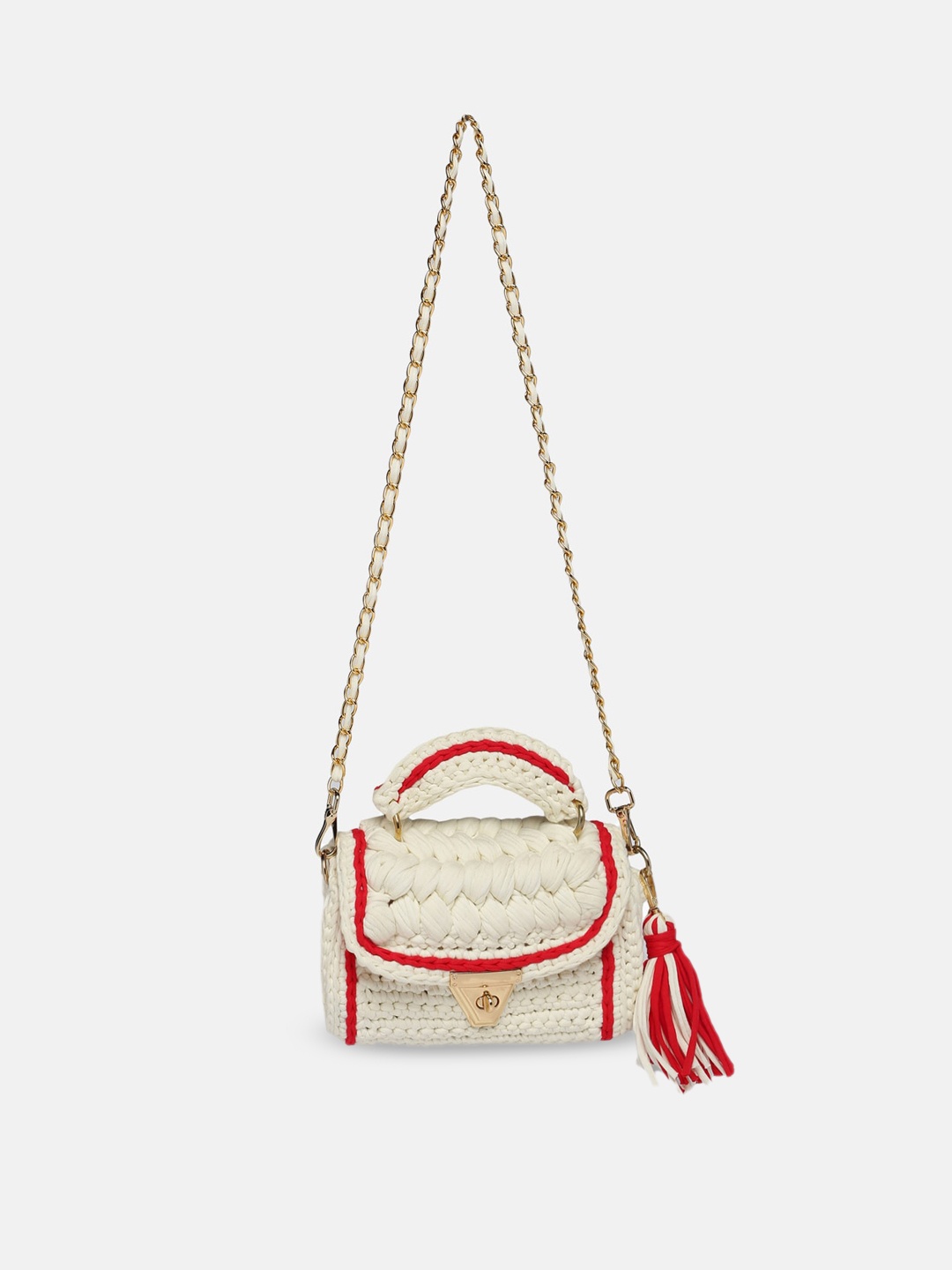 

GLORY & I Embellished Swagger Sling Bag, Off white