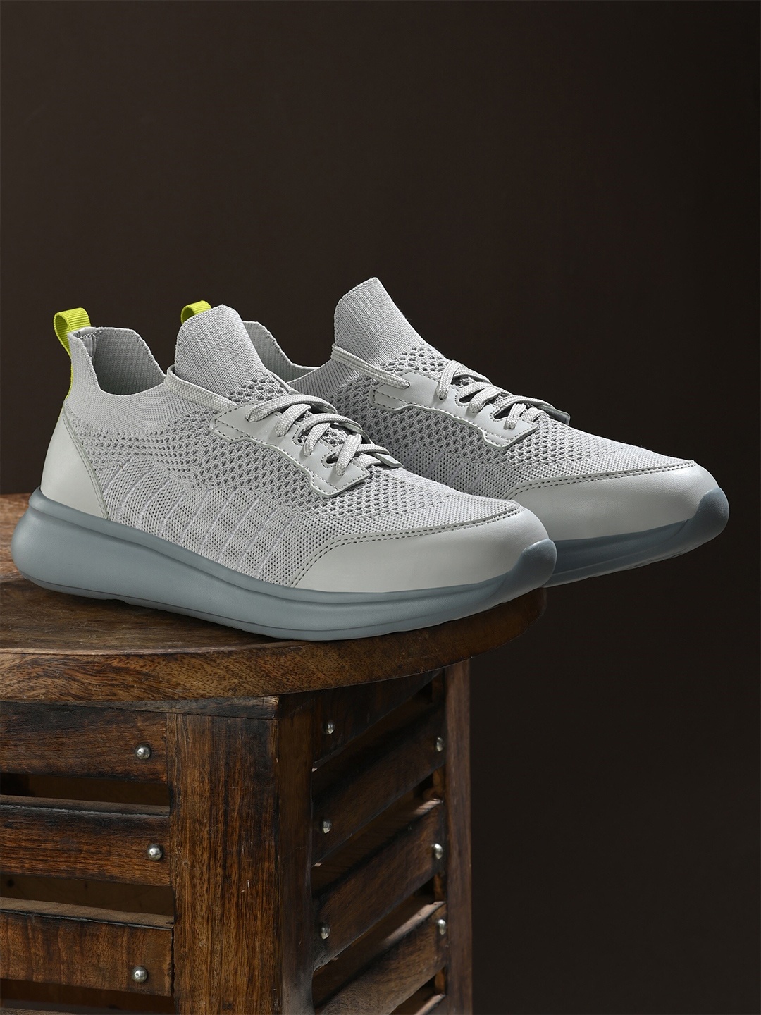 

Mast & Harbour Men Mesh Running Non-Marking Shoes, Grey