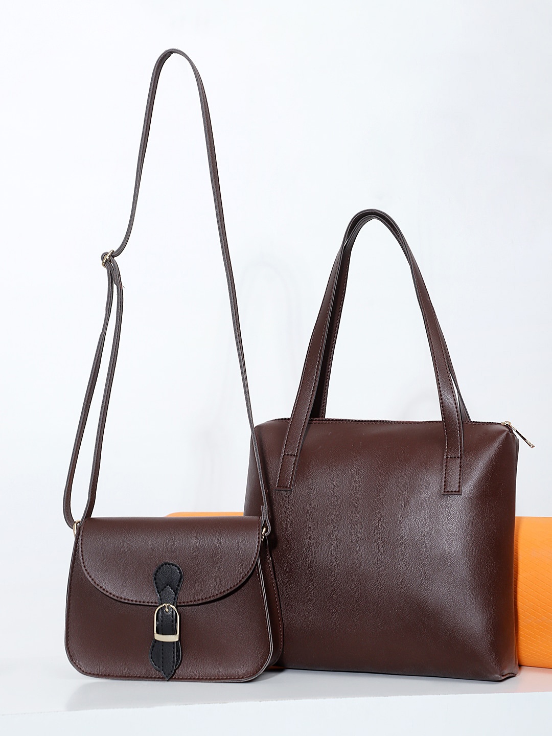 LEGAL BRIBE Brown PU Shopper Shoulder Bag