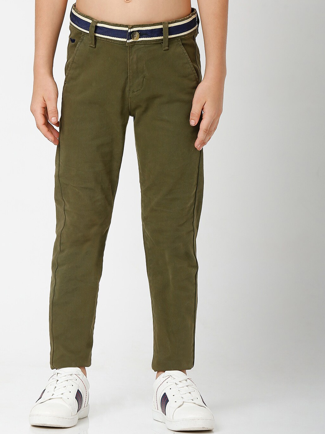 

GAS Boys Slim Fit Cotton Regular Trouser, Olive