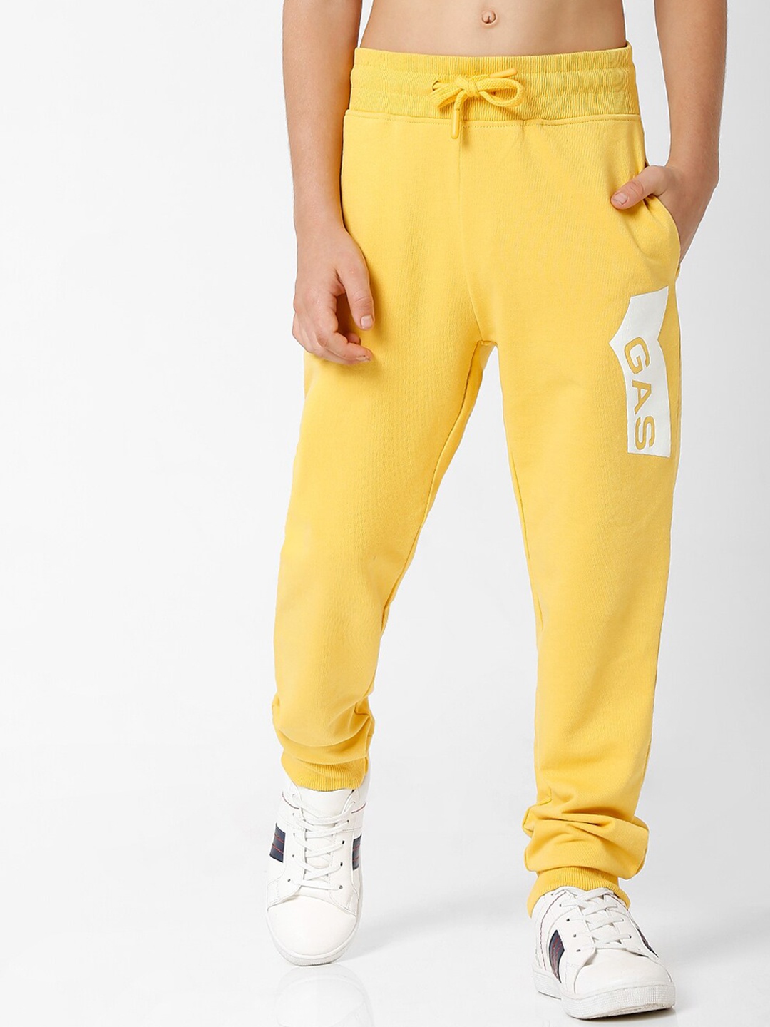 

GAS Boys Solid Slim-Fit Joggers, Yellow