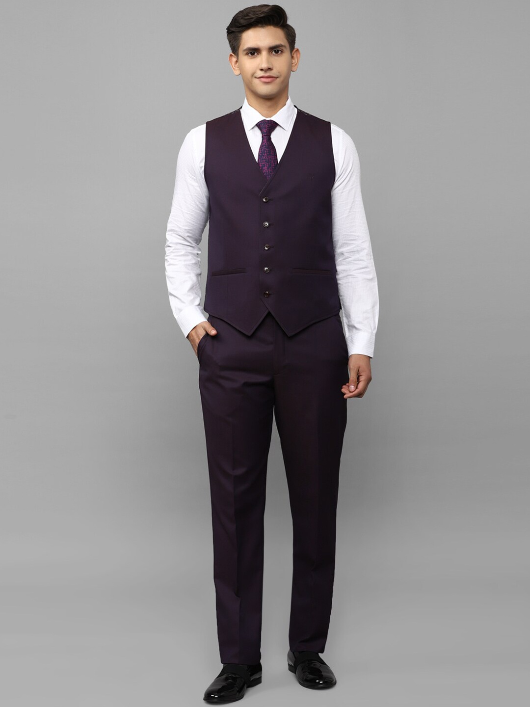 

Allen Solly Men Slim-Fit Single Breasted Suits, Purple