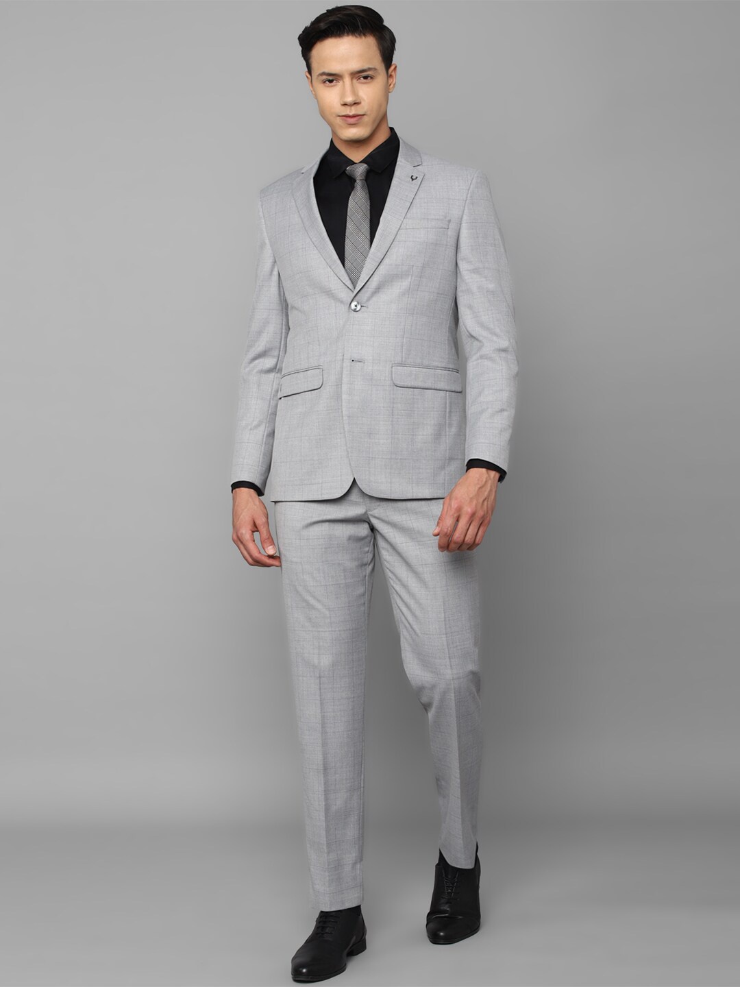 

Allen Solly Men Checked Slim Fit Formal Suits, Grey