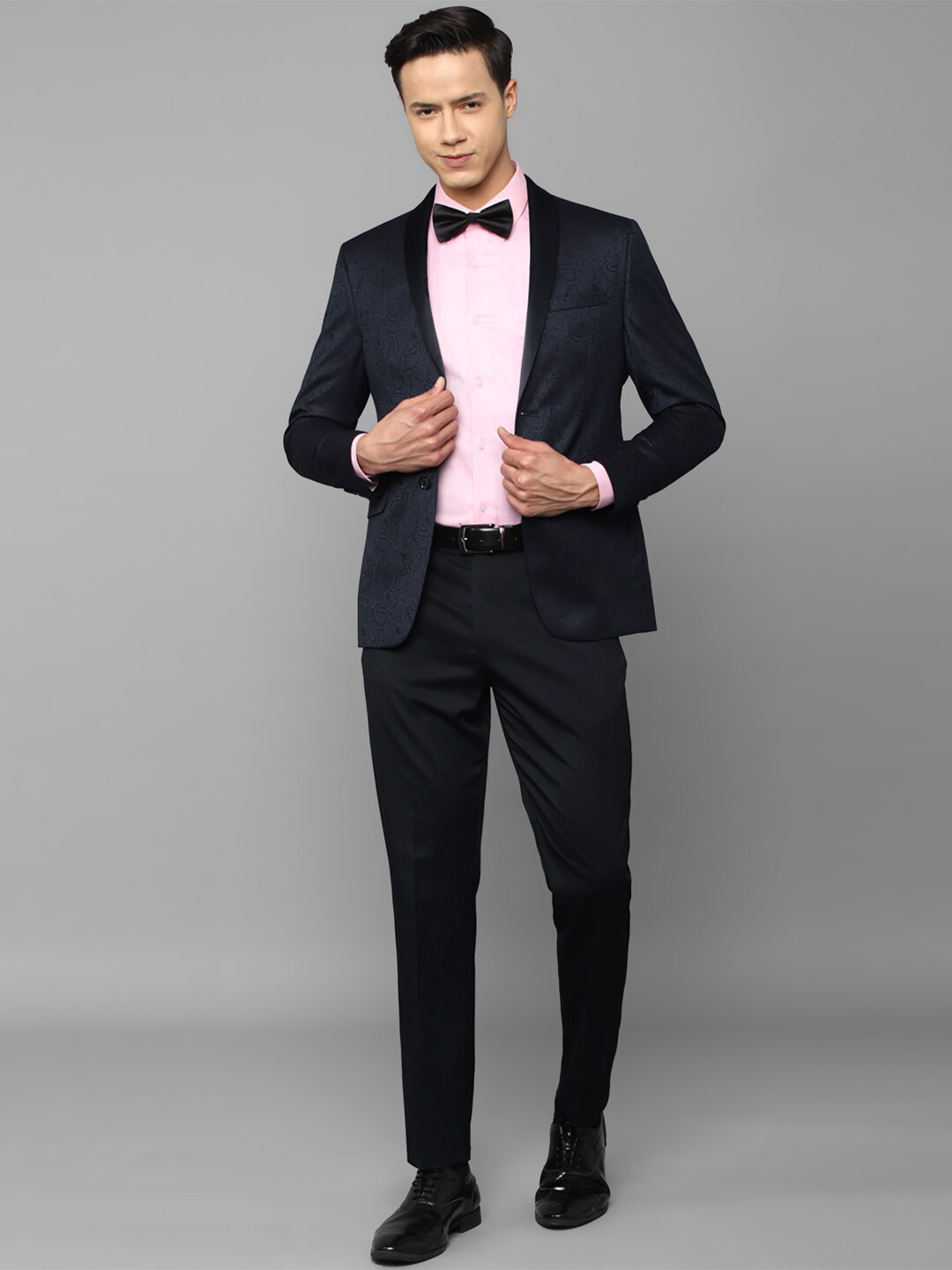

Allen Solly Men Slim-Fit Single-Breasted Suit, Navy blue