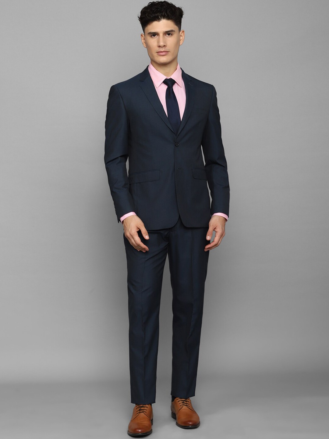 

Allen Solly Men Single-Breasted 2-Piece Formal Suit, Navy blue