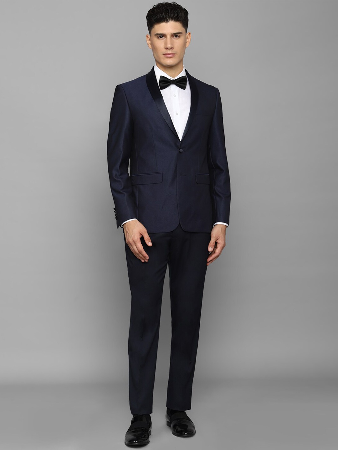 

Allen Solly Men Slim-Fit Single Breasted Suits, Navy blue
