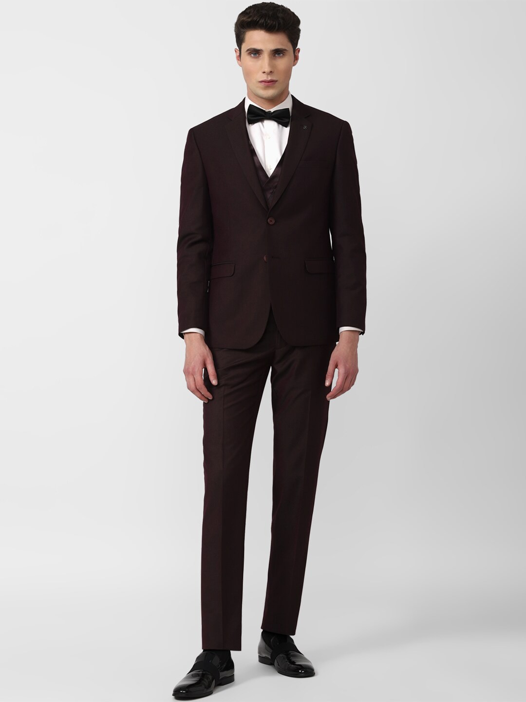 

Van Heusen Men Slim-Fit Single-Breasted Three-Piece Formal Suit, Maroon