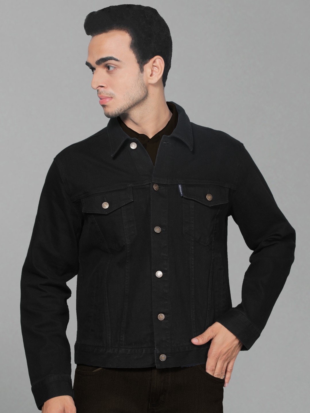 

Dream of Glory Inc Men Lightweight Pure Cotton Outdoor Denim Jacket, Black