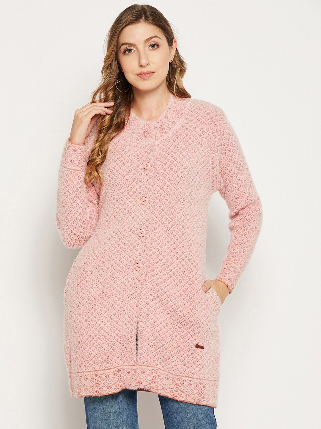 

Duke Women Longline Acrylic Cardigan, Pink