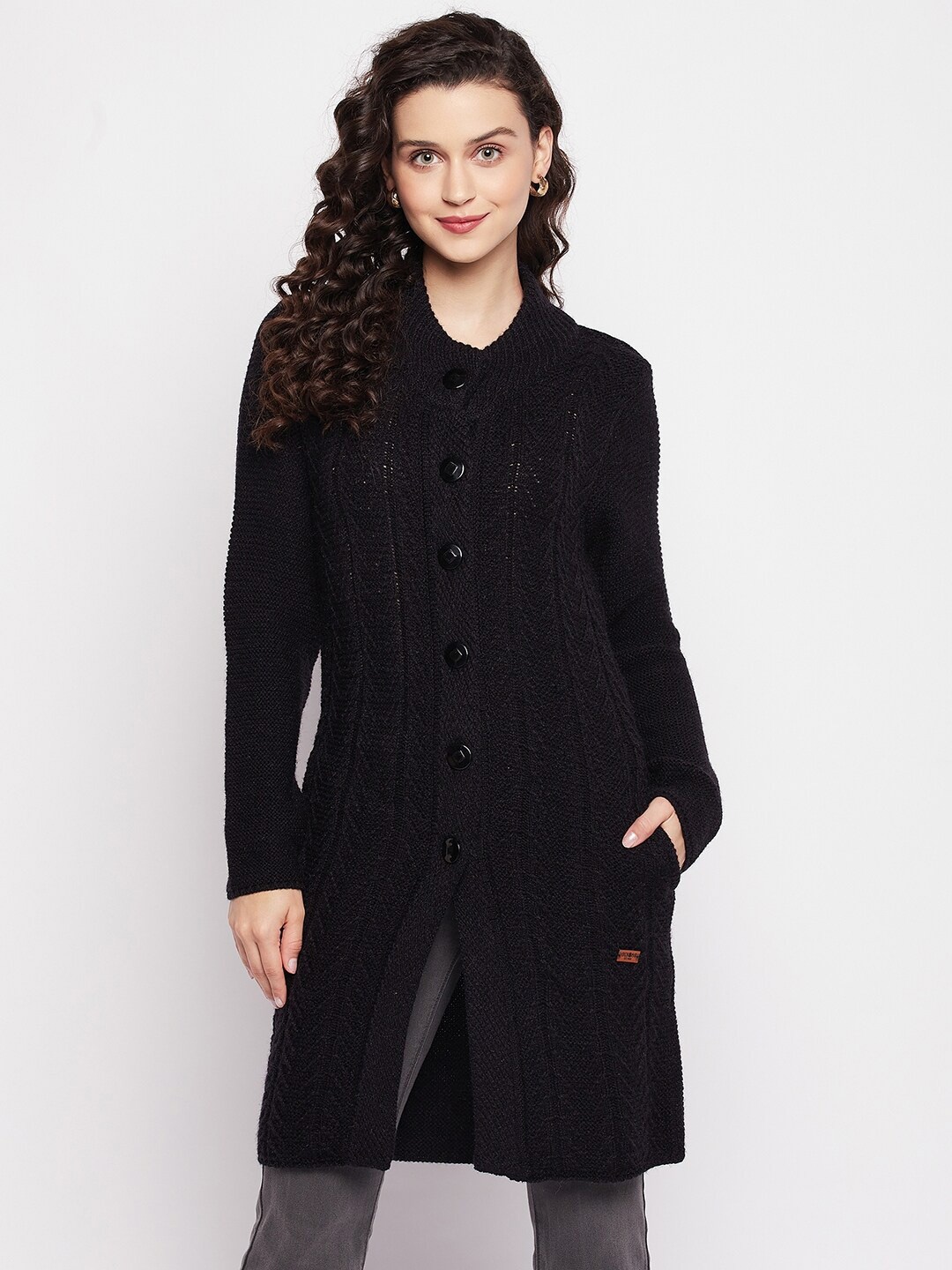 

Duke Women Longline Acrylic Cardigan, Black