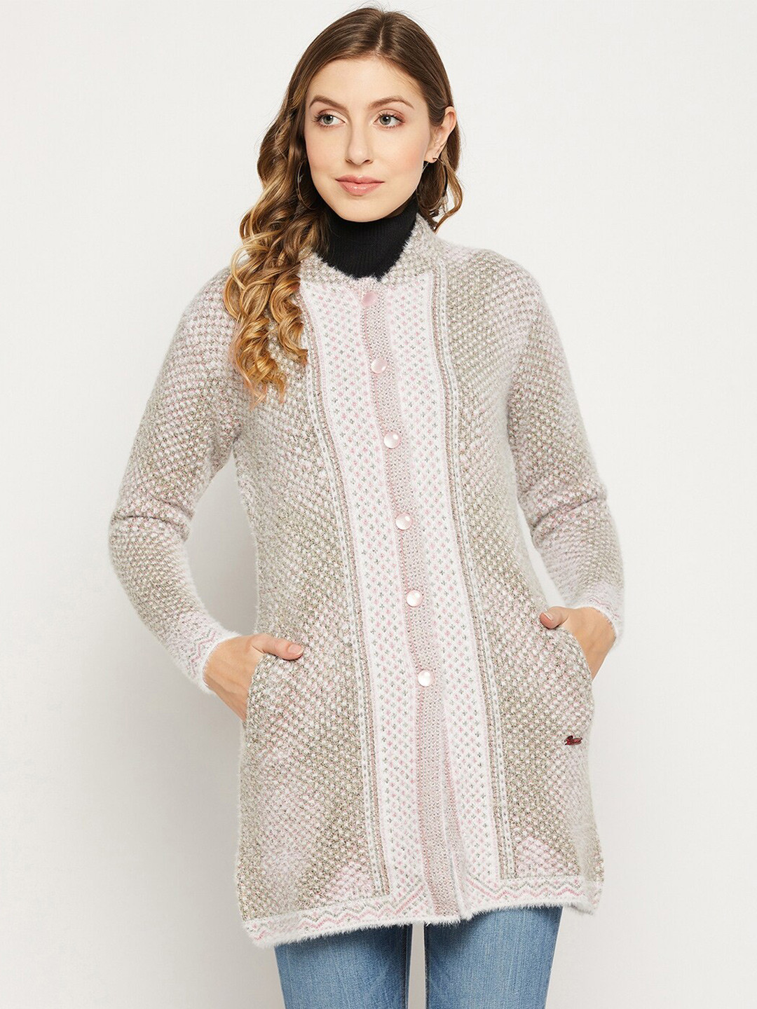 

Duke Women Longline Acrylic Cardigan, Pink