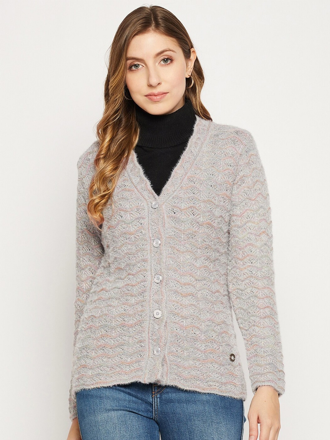 

Duke Women Grey Acrylic Cardigan