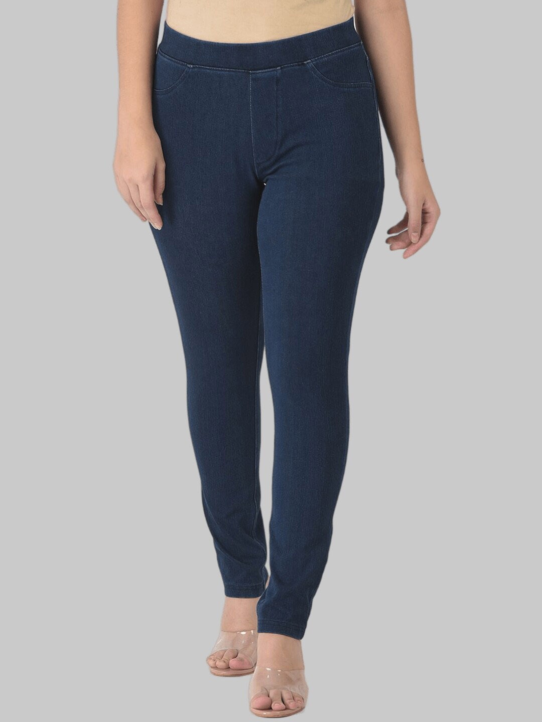 

Dollar Missy Women Cotton Slip-On Jeggings, Navy blue