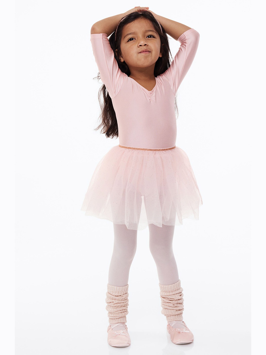

H&M Girls Dance Leotard With Tulle Skirt, Pink