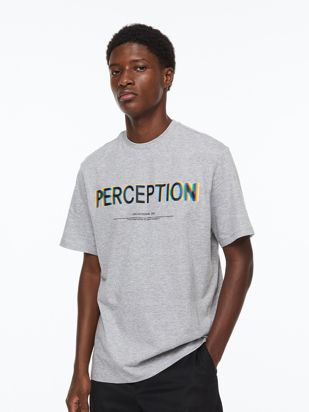 

H&M Men Regular Fit Cotton T-shirt, Grey
