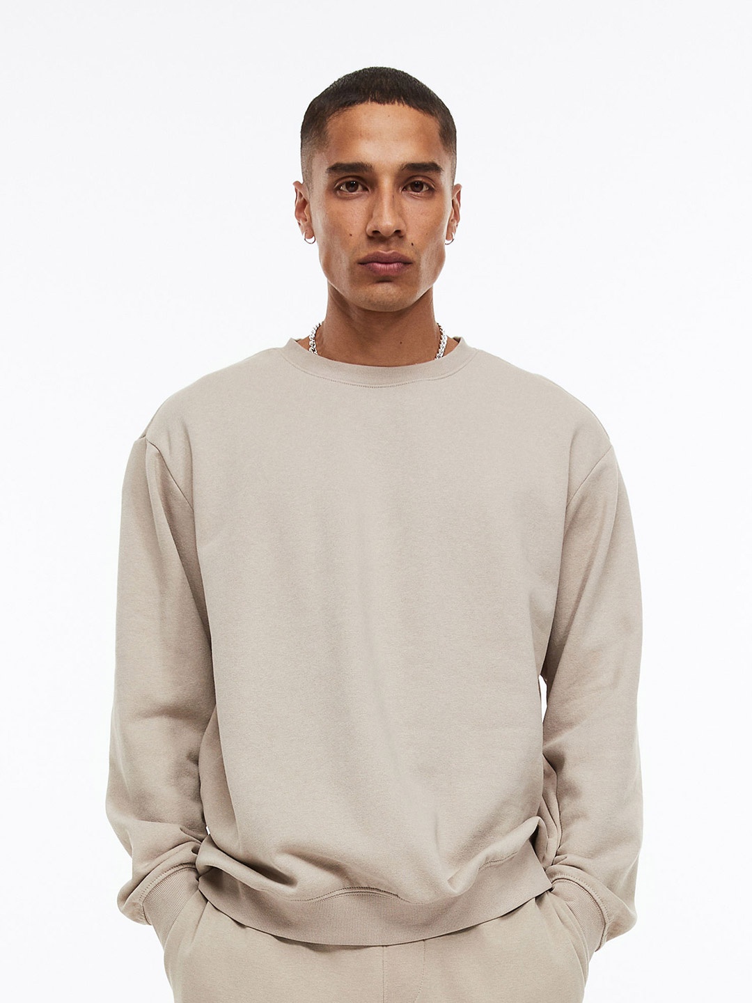 

H&M Men 2-Pack Relaxed Fit Sweatshirts, Beige